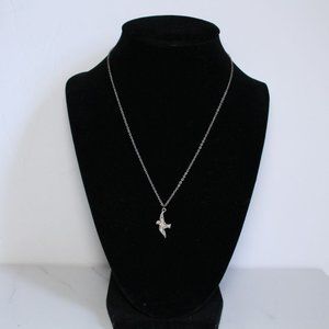 Silver Small Swallow Bird Pendant Necklace